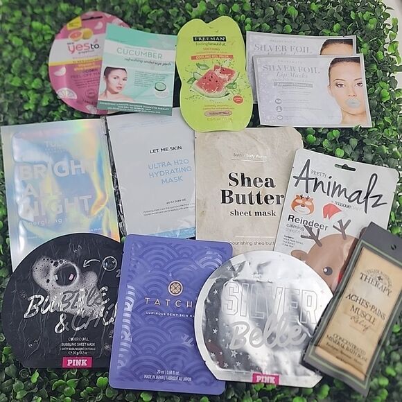 Skincare face mask bundle sheets lip foil hydrating tatcha tula pink new - Picture 1 of 6